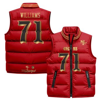 San Francisco 49ers "Rivalries" Puffer Vest - Red Gold / Trent Williams