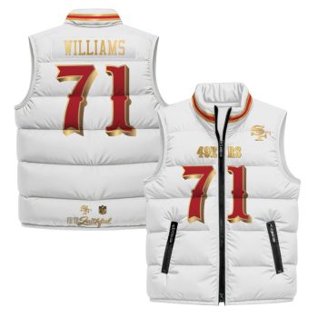 San Francisco 49ers "Rivalries" Puffer Vest - White Gold / Trent Williams