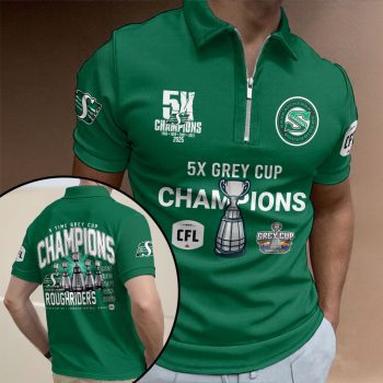 Saskatchewan Roughriders 2025 Grey Cup Champions Zip Polo Shirt ZPL1065