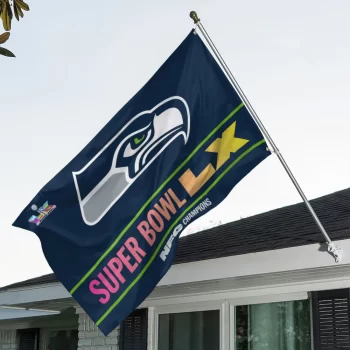 Seattle Seahawks 2025/26 NFC Champions 3D Double-side House Flag SPBLX202637