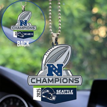 Seattle Seahawks 2025/26 NFC Champions Custom shape 2-sided Acrylic Car Ornament SPBLX202629