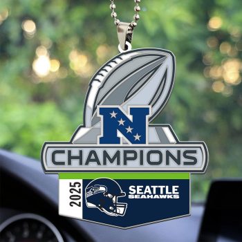 Seattle Seahawks 2025/26 NFC Champions Custom shape 2-sided Acrylic Car Ornament SPBLX202641