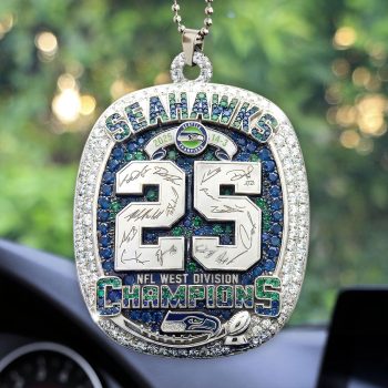 Seattle Seahawks 2025/26 NFC West Champions Custom shape 2-sided Acrylic Car Ornament SPBLX202665