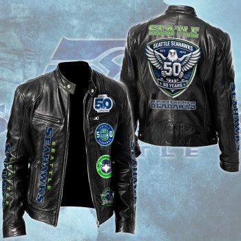 Seattle Seahawks Motorcycle Leather Jacket SPBLX202646