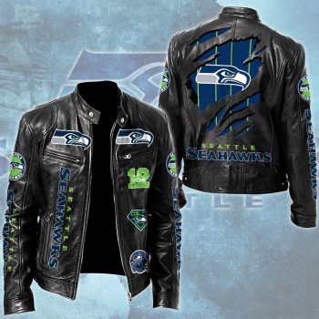 Seattle Seahawks Motorcycle Leather Jacket SPBLX202660