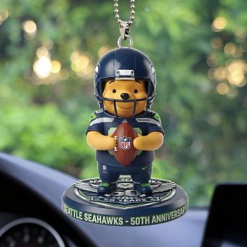 Seattle Seahawks x Winnie-the-Pooh Custom shape 2-sided Acrylic Car Ornament SPBLX202684