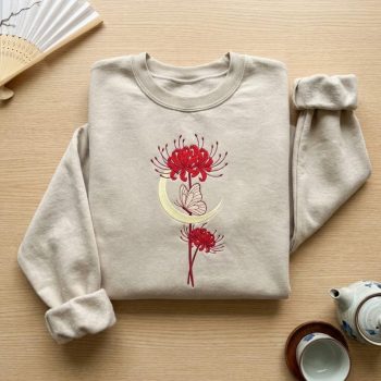 Spider Lily Embroidery Sweatshirt
