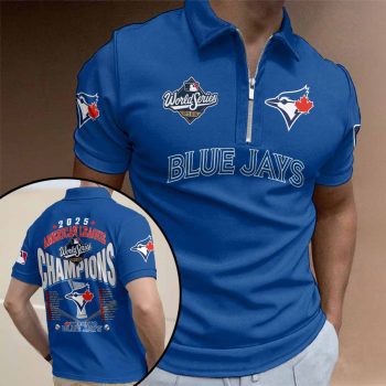 Toronto Blue Jays 2025 American League Champions Zip Polo Shirt ZPL1050