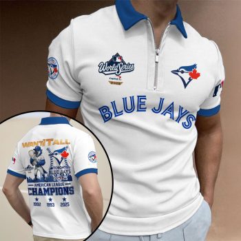Toronto Blue Jays 2025 American League Champions Zip Polo Shirt ZPL1062