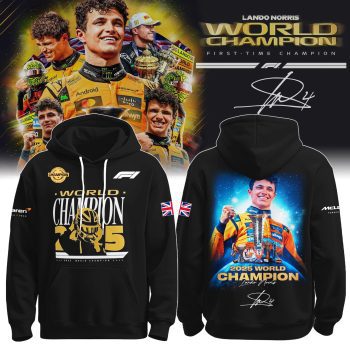 Unisex Lando Norris World Champion Black Hoodie BKH1544