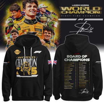 Unisex Lando Norris World Champion Black Hoodie Version BKH1542