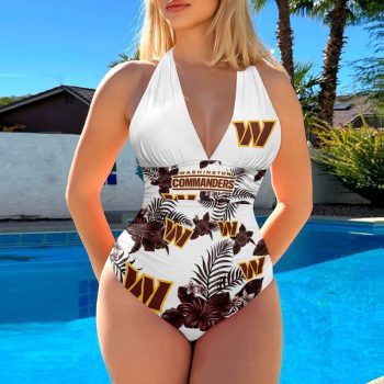 Washington Commanders Halter Neck One Piece Swimsuit HNS1028