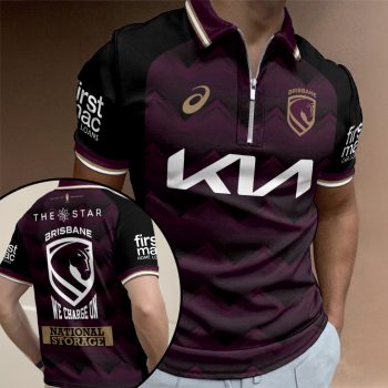Brisbane Broncos 2026 Mens World Club Zip Polo Shirt SNT1161