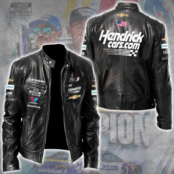Kyle Larson 2025 NASCAR Cup Series Champion Motorcycle Leather Jacket SNT1258