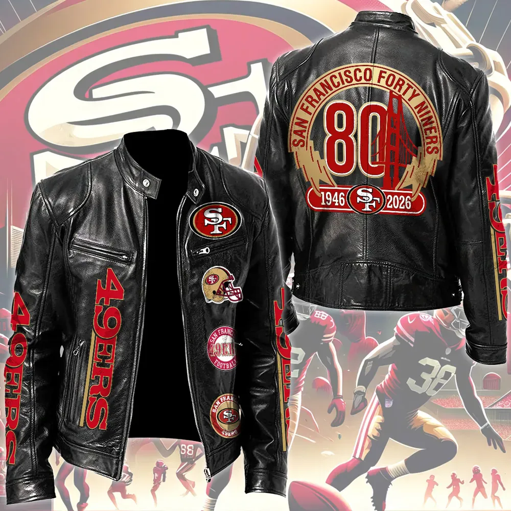 Stand-up Collar Leather Jacket