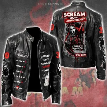 Scream 30th Anniversary Motorcycle Leather Jacket SNT1222