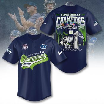 Seattle Seahawks 2025 Super Bowl LX Champions Baseball Jersey SNT1262