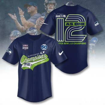 Seattle Seahawks 2025 Super Bowl LX Champions Baseball Jersey SNT1264