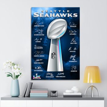Seattle Seahawks 2025 Super Bowl LX Champions Rectangle Canvas With Inner Frame SNT1349