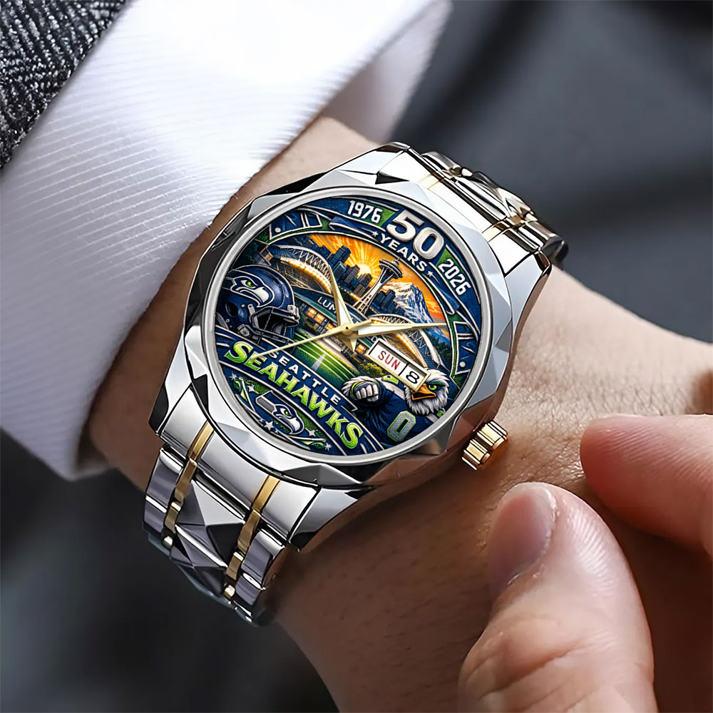 Seattle-Seahawks-50-Years-Alloy-Luxury-Quartz-Watch-SNT1333-2