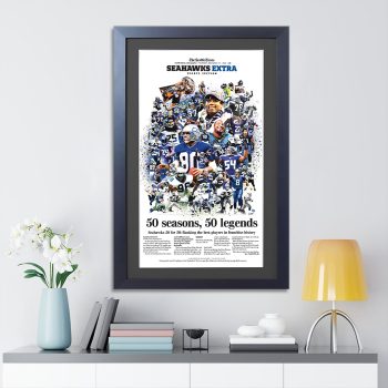 Seattle Seahawks 50th Anniversary 2026 Rectangle Canvas With Inner Frame SNT1060