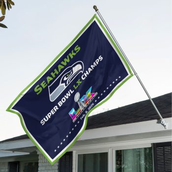 Seattle Seahawks Super Bowl LX Champions 3D Double-side House Flag SNT1191