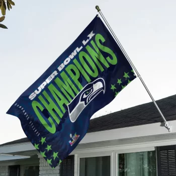 Seattle Seahawks Super Bowl LX Champions 3D Double-side House Flag SNT1274