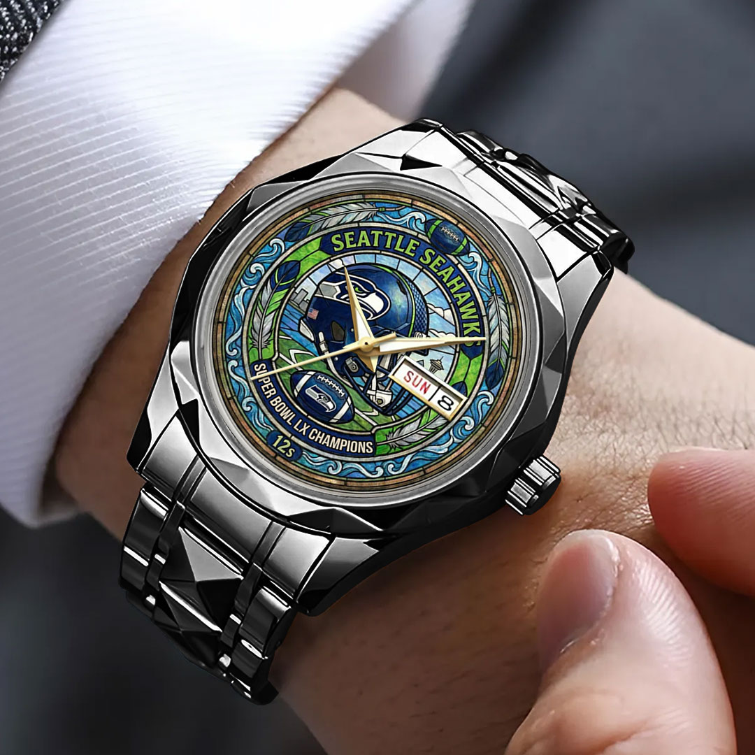 Seattle-Seahawks-Super-Bowl-LX-Champions-Alloy-Luxury-Quartz-Watch-SNT1313-2