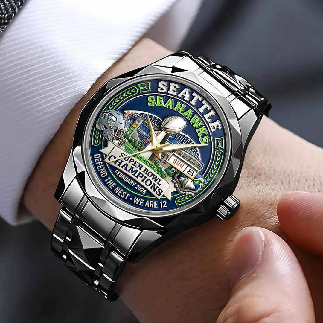 Seattle-Seahawks-Super-Bowl-LX-Champions-Alloy-Luxury-Quartz-Watch-SNT1341-2