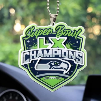 Seattle Seahawks Super Bowl LX Champions Custom shape 1-sided Acrylic Car Ornament SNT1174