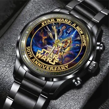 Star Wars 50th Anniversary Black Stainless Steel Watch SNT1152