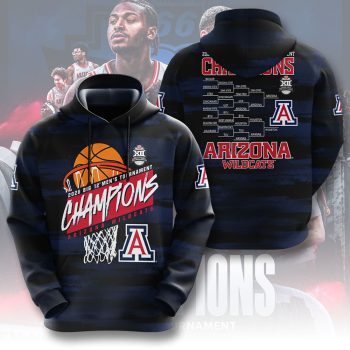 Arizona Wildcats 2026 Big 12 Men's Basketball Tournament Champions Unisex Hoodie VNZ1004