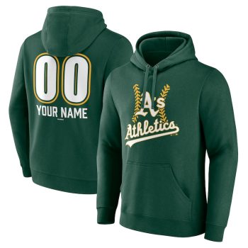 Athletics Personalized Name & Number Fastball Pullover Hoodie - Green
