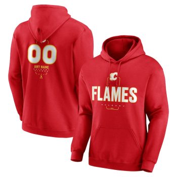 Calgary Flames Personalized Name & Number Midfielder Pullover Hoodie - Red