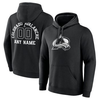 Colorado Avalanche Personalized Name & Number Monochrome Pullover Hoodie - Black