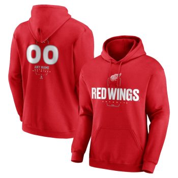 Detroit Red Wings Personalized Name & Number Midfielder Pullover Hoodie - Red