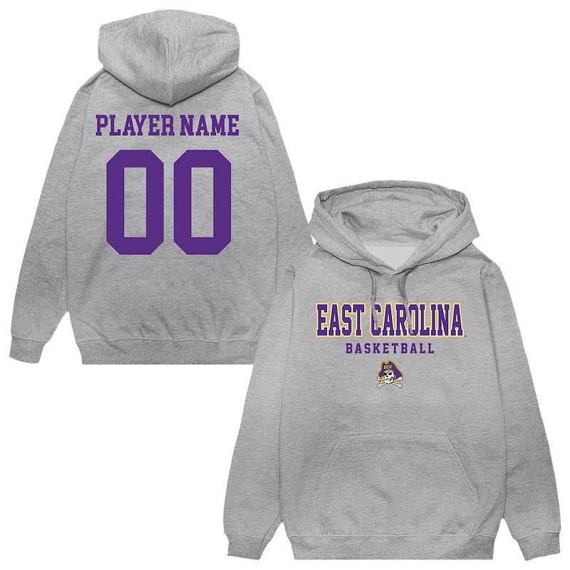 ECU-Pirates-Unisex-NIL-Pick-A-Player-Mens-Basketball-Pullover-Hoodie-Gray ECU Pirates Unisex NIL Pick-A-Player Men's Basketball Pullover Hoodie - Gray