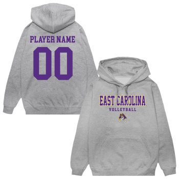 ECU Pirates Unisex NIL Pick-A-Player Volleyball Pullover Hoodie - Gray