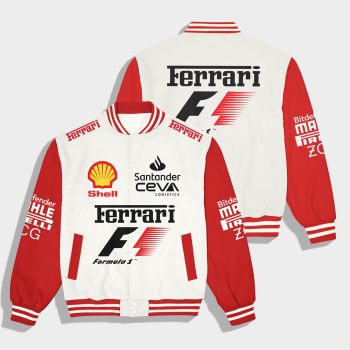 Ferrari F1 Team Shell Sponsor Varsity Racing Coat Casual Varsity Jacket