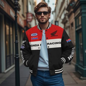 Honda Racing Team Varsity Wear - MotoGP-Inspired Design Casual Varsity Jacket