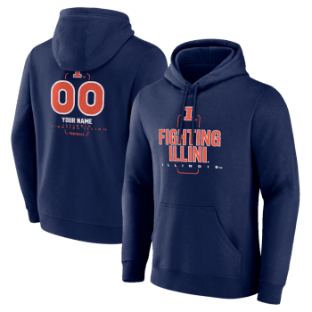 Illinois Fighting Illini Personalized Name & Number Midfielder Pullover Hoodie - Navy