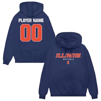 Illinois Fighting Illini Unisex NIL Pick-A-Player Softball Pullover Hoodie - Navy