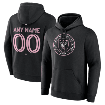 Inter Miami CF Stack Personalized Any Name & Number Pullover Hoodie - Black