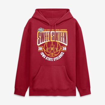 Iowa State Cyclones 2026 NCAA Men's Basketball Tournament March Madness Sweet 16 Hoodie - Cardinal
