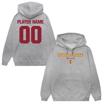 Iowa State Cyclones Unisex NIL Pick-A-Player Football Pullover Hoodie - Gray