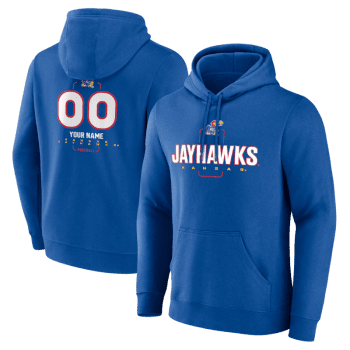 Kansas Jayhawks Personalized Name & Number Midfielder Pullover Hoodie - Royal