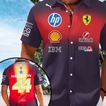 Lewis Hamilton x Scuderia Ferrari Short Sleeve Button-Down Shirt VNZ1041