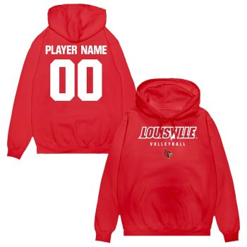 Louisville Cardinals Unisex NIL Pick-A-Player Volleyball Pullover Hoodie - Red