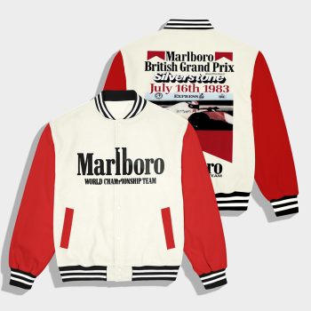 Marlboro British Grand Prix 1983 Racing Team Apparel Casual Varsity Jacket
