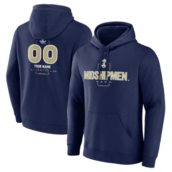 Navy Midshipmen Personalized Name & Number Midfielder Pullover Hoodie - Navy